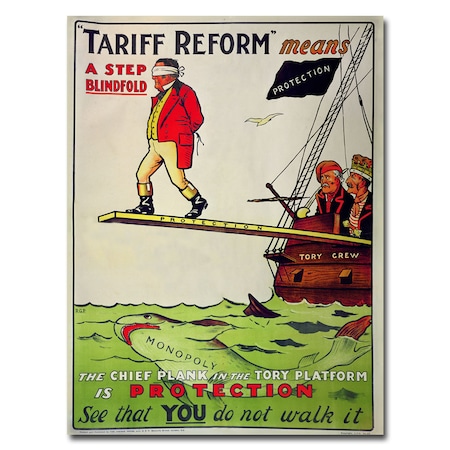Tariff Reform Means A Step Blindfold 1910' Canvas Art,18x24